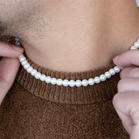 Collar de perlas de Murano con cierre de plata de 6 mm - 45 cm