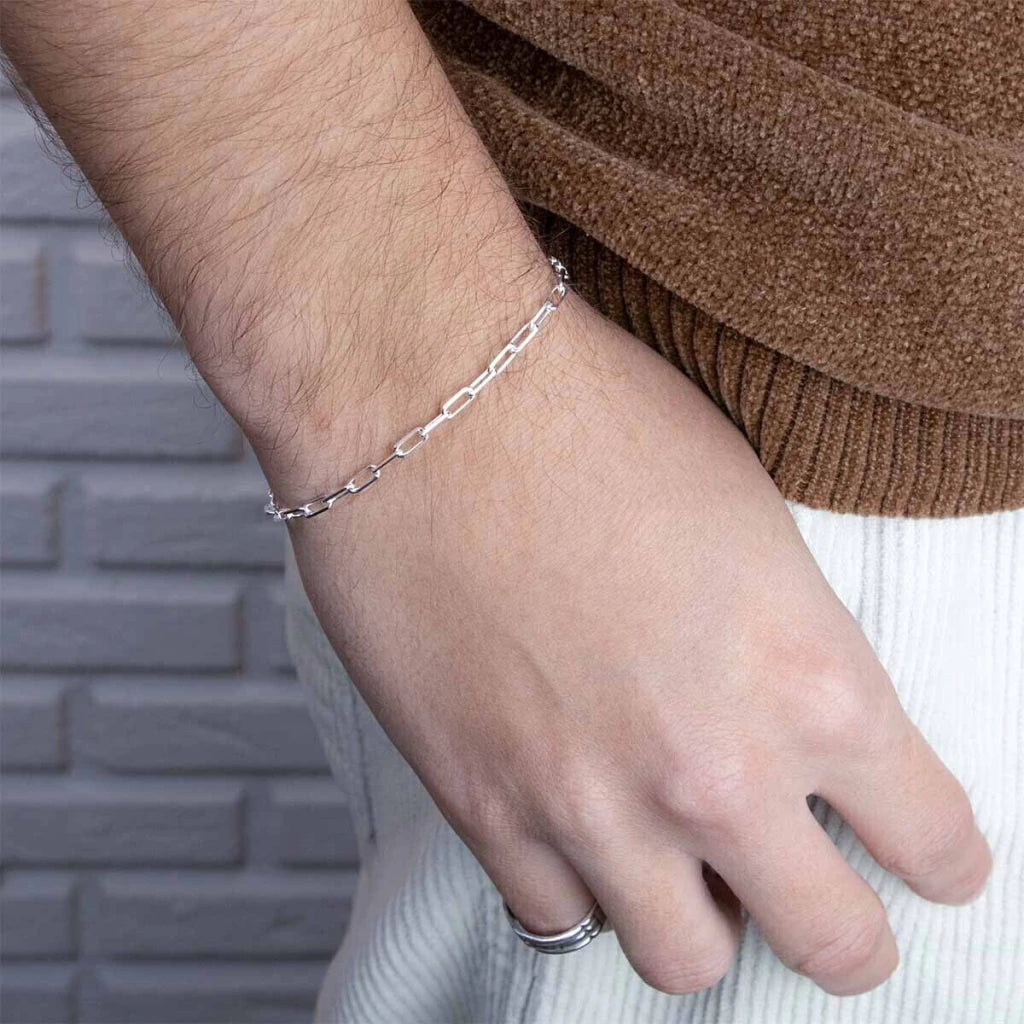 Pulsera de plata para hombre con eslabones cuadrados Cartier, 20 cm - Para hombre