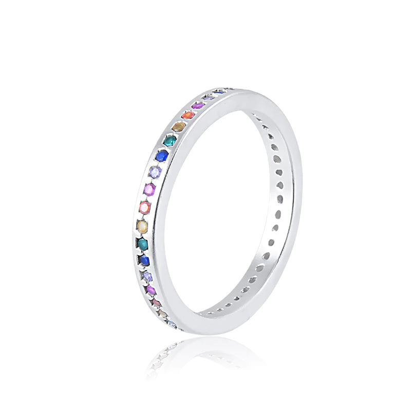 Anillo de plata colorido