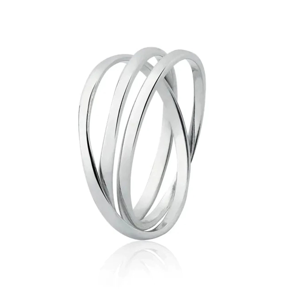 Anillo de plata con tres hebras lisas