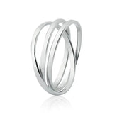 Anillo de plata con tres hebras lisas