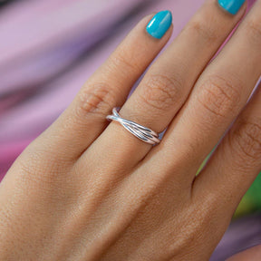 Anillo de plata con tres hebras lisas