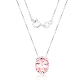 Collar de plata de ley 925 con circonitas ovaladas, 45 cm