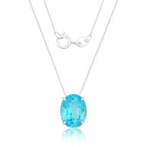 Collar de plata de ley 925 con circonitas ovaladas, 45 cm