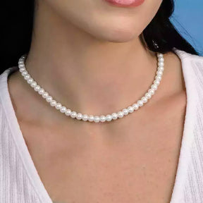 Collar de perlas de Murano con cierre de plata de 6 mm - 45 cm