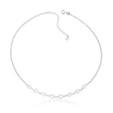 Collar de plata con circonitas blancas, 45 cm - Nicole Prazeres