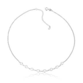 Collar de plata con circonitas blancas, 45 cm - Nicole Prazeres