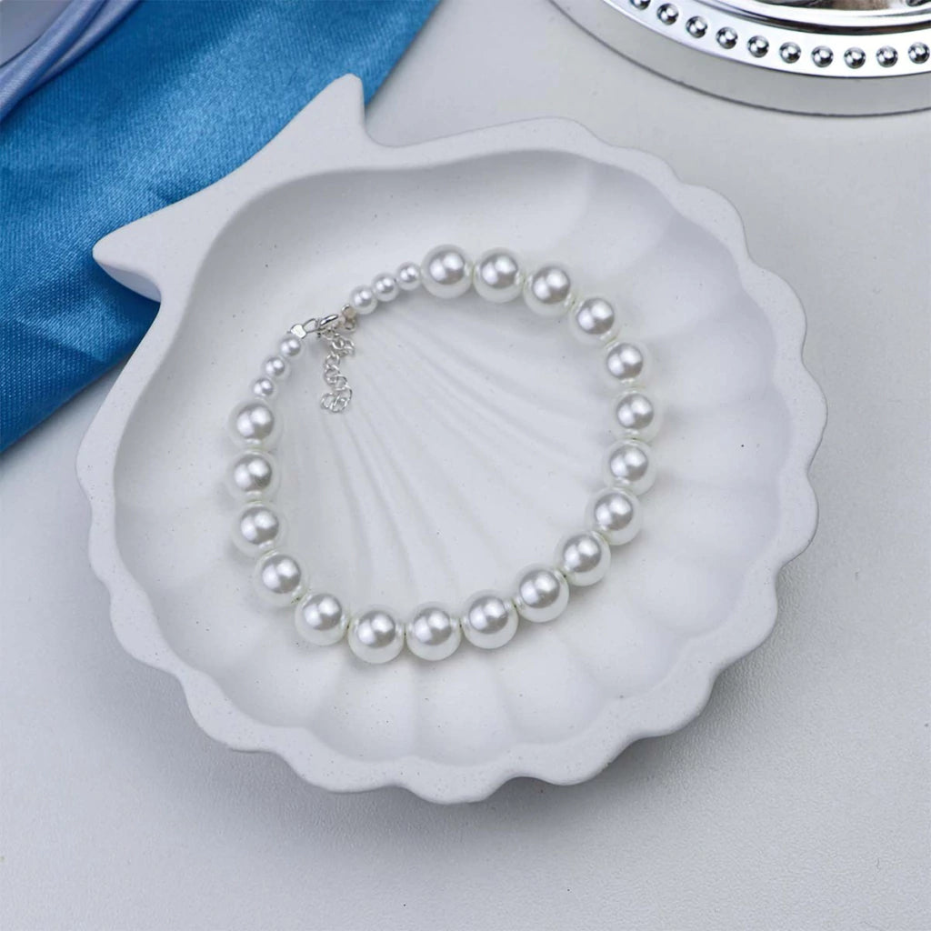 Pulsera de Plata con Perlas (8mm) 21cm