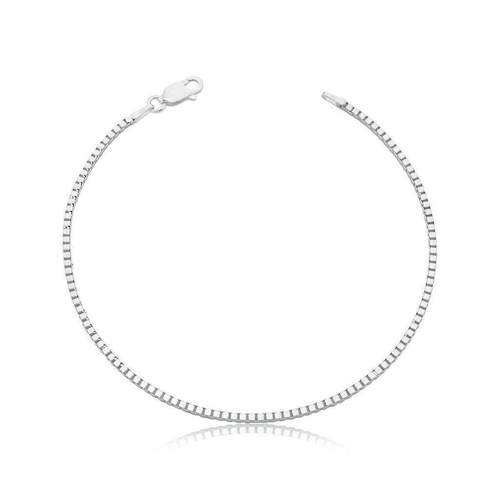 Pulsera veneciana de plata de ley 925 (2 mm) 21 cm