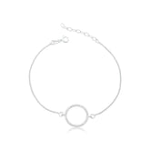 Pulsera de plata con engaste de círculos y eslabones venecianos, 20 cm