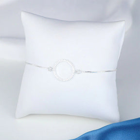 Pulsera de plata con engaste de círculos y eslabones venecianos, 20 cm