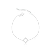 Pulsera de plata con diamantes Riviera, 20 cm