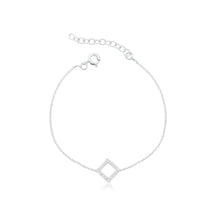 Pulsera de plata con diamantes Riviera, 20 cm