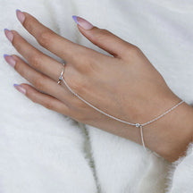 Pulsera y anillo de plata con jade y circonita cúbica (1 mm)