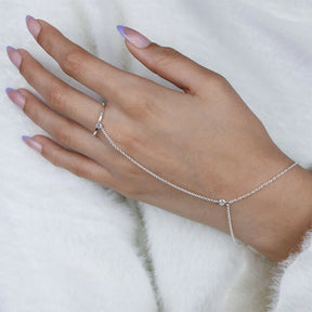 Pulsera y anillo de plata con jade y circonita cúbica (1 mm)