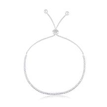 Pulsera ajustable de plata con circonitas cúbicas