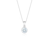 Collar de Plata con Piedra Circonita Blanca (6mm) 45cm